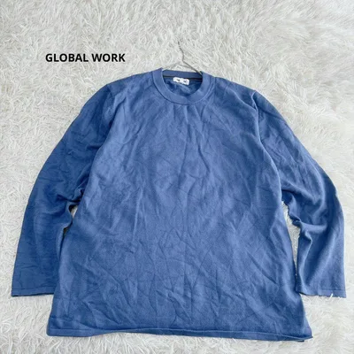 GLOBAL WORK/グローバルワーク 長袖ニットプルオーバー XL 青系