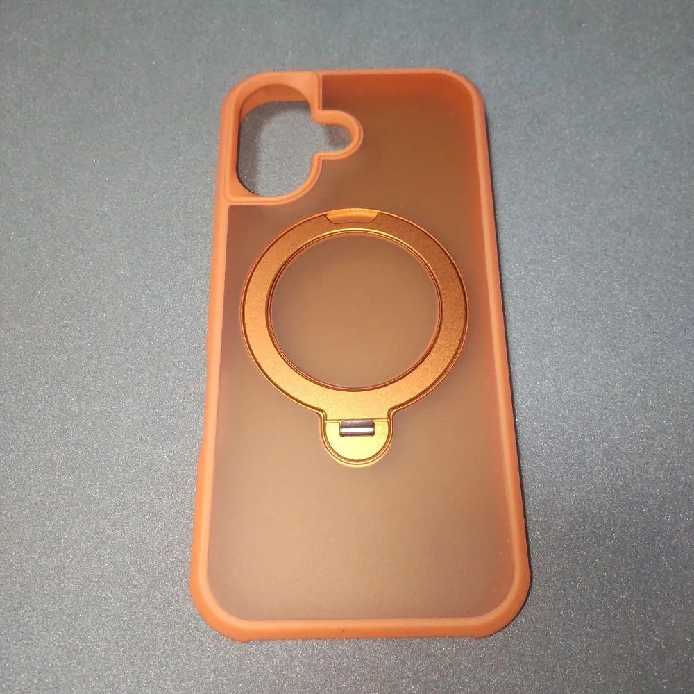 【未使用】iPhone17 ケース MagSafe対応 スタンド 付き オレンジ