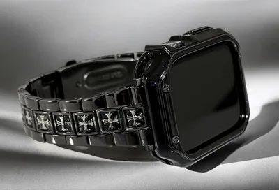 黒◎アップルウォッチクロスバンド ステンレスベルト Apple Watchカバー