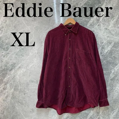 Eddie Bauer メンズ XL 赤 チェック ビッグ 古着 ネルシャツ