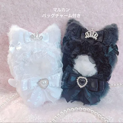 b.216 ぬい服 12cm ちびぐるみ 着ぐるみ 白黒 メイド ねこセット