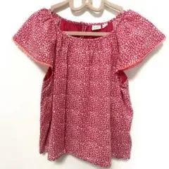 120サイズ GAP KIDS 花柄 半袖 ブラウス 赤 可愛い