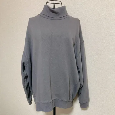 【セポ】(M)コットン100% ハイネック 首元あったか スウェット 着痩せ