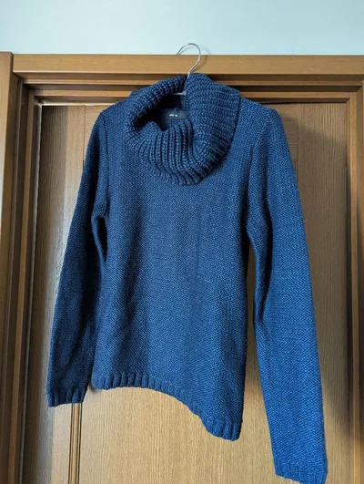 COMME CA ISM オフタートル ニット ネイビー L