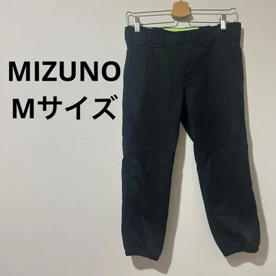 ミズノ パンツ リブ 無地 S 黒 ポリエステル ジャージ スポーツウェア
