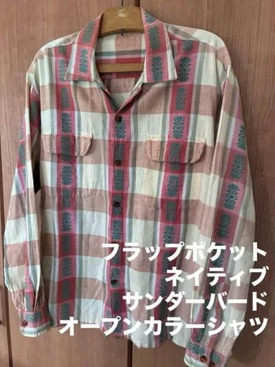 8090s フラップポケット シャツ ネイティブ サンダーバード ロカビリー