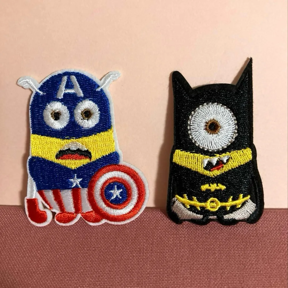 ミニオン キャラクター 刺繍ワッペン2枚セット アップリケ
