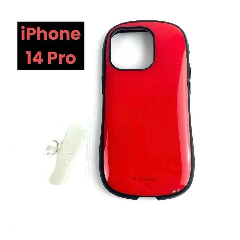 新品 iPhone14Pro 耐衝撃 ハイブリッド 光沢塗装 レッド 赤 NO3