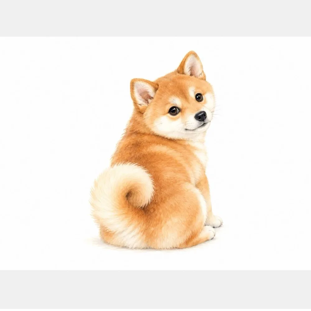 ちょこんとふりかえり柴犬さん*オリジナルイラスト