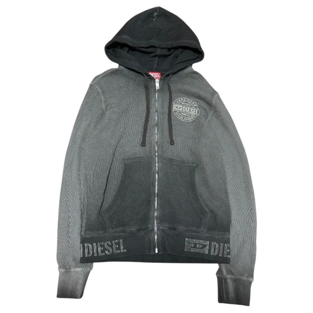 00s DIESEL archive ワッフル ジップアップ パーカー
