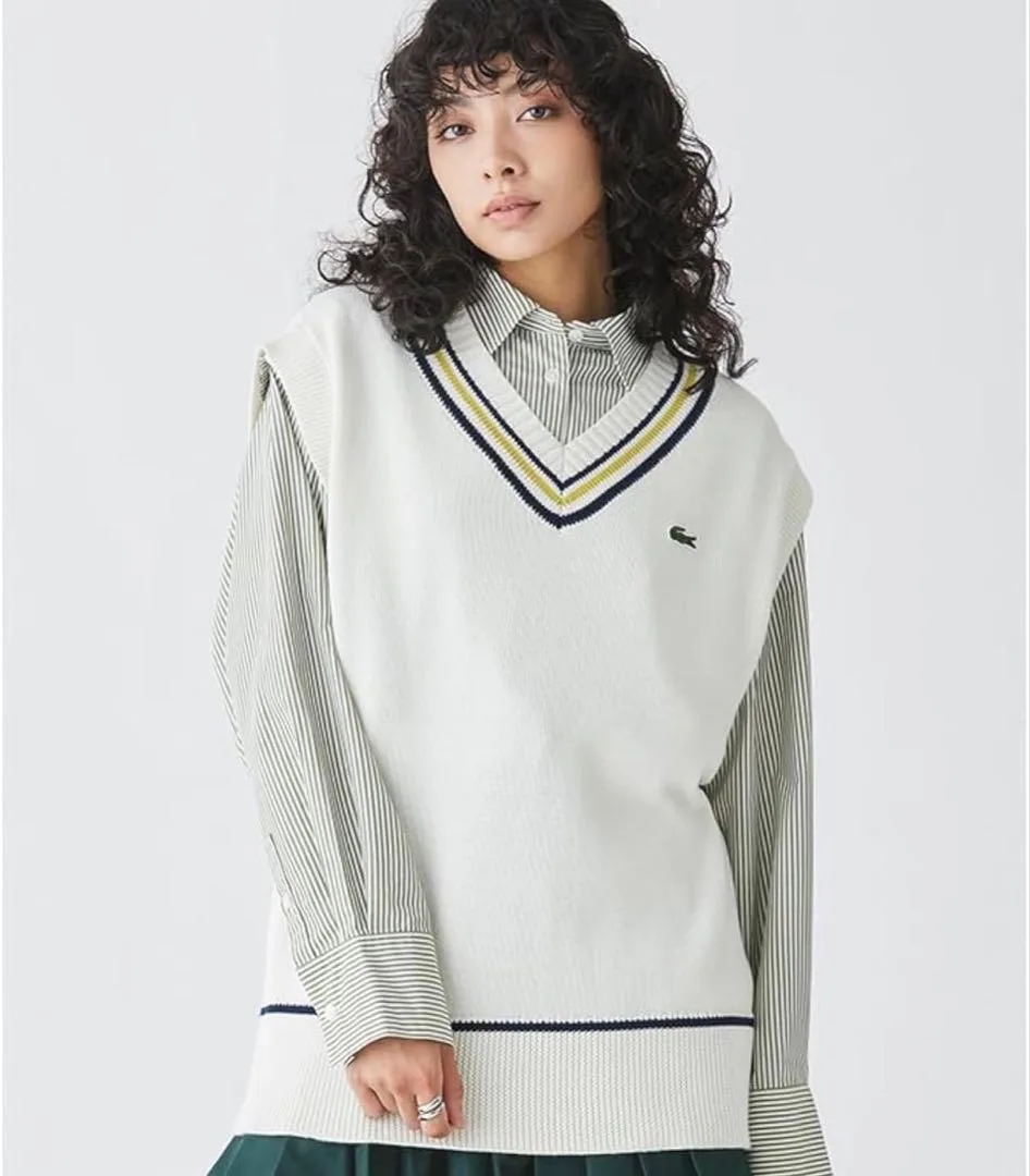 LACOSTE ラコステ コットンポリニットチルデンベスト ニットベスト