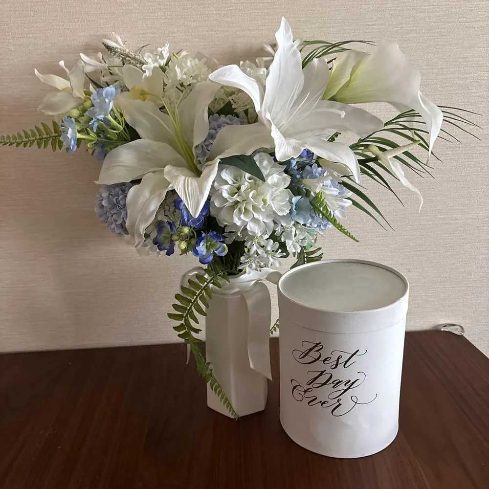 アーティフィシャルフラワー 結婚式 ホワイト 前撮り 造花 ウェディングブーケ