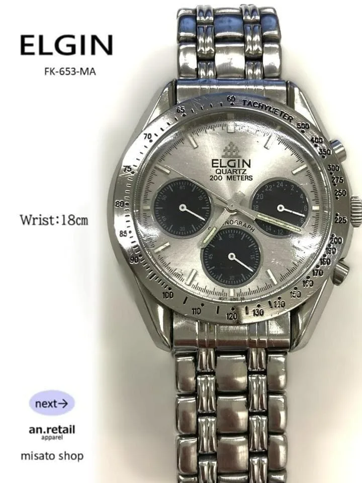 ★ELGIN FK-653-MA 腕時計 メンズ 稼働品 新品電池交換済