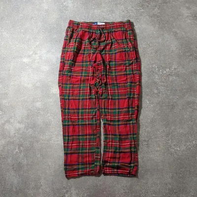 C37OLDNAVYオールドネイビータータンチェックイージーパジャマパンツレッド