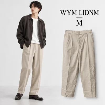 WYM LIDNM きれいめ/モード ベージュ リラックスワイドパンツ M
