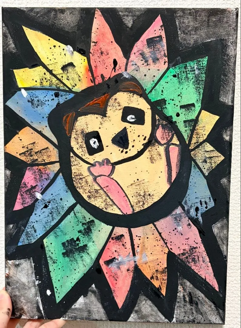 1点物 手描きアート キャンバス作品 <生きてさえいればなんとかなる!>