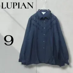 美品 LUPIAN フリル付き ブラック ブラウス 9
