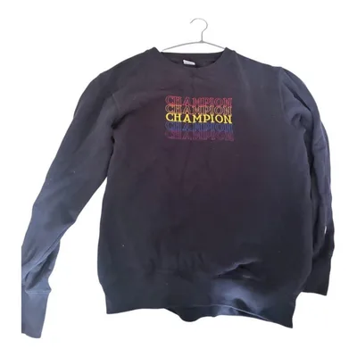 Champion スウェット ブラック ロゴ刺繍