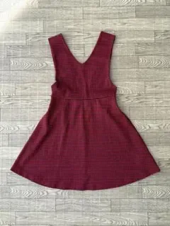 ZARA ジャンバースカート チェック レッド系 140㎝