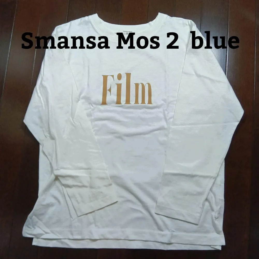 Samansa Mos2 blue 長袖カットソー ホワイト
