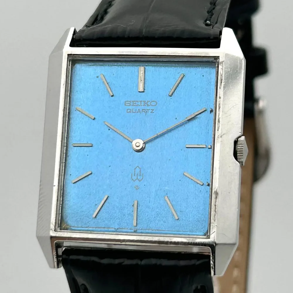 【希少 メンズ 稼働】SEIKO シャリオ 4130-5000 ブルー文字盤