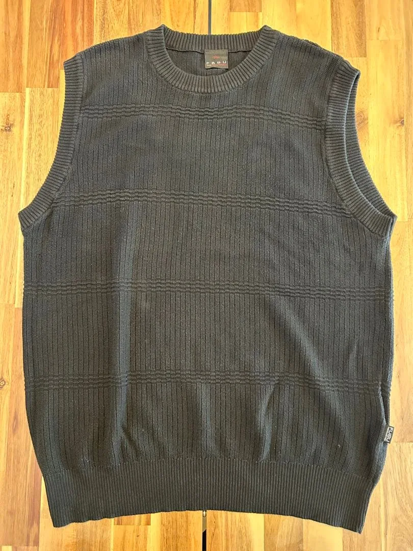 FUBU フブ ニットベスト XL ブラック 綿100% ビッグサイズ