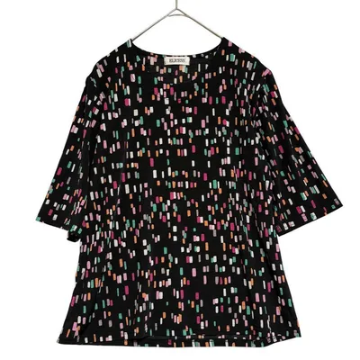 ELICESS モザイク柄 カットソー 黒 M〜L