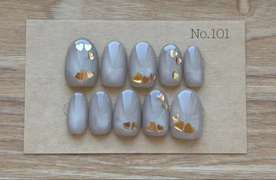 ネイルチップ【現品】ローズグレーマグネット ハートホロ