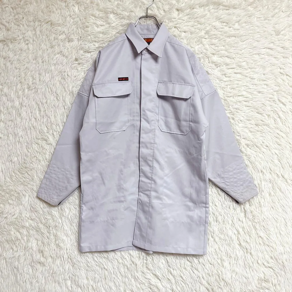 関東鳶 唐獅子牡丹 手甲シャツ L グレー 作業着 990 鳶服 職人