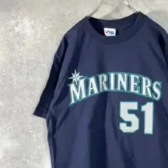 タグ付き新品 majestic マリナーズ イチロー Tシャツ ネイビー
