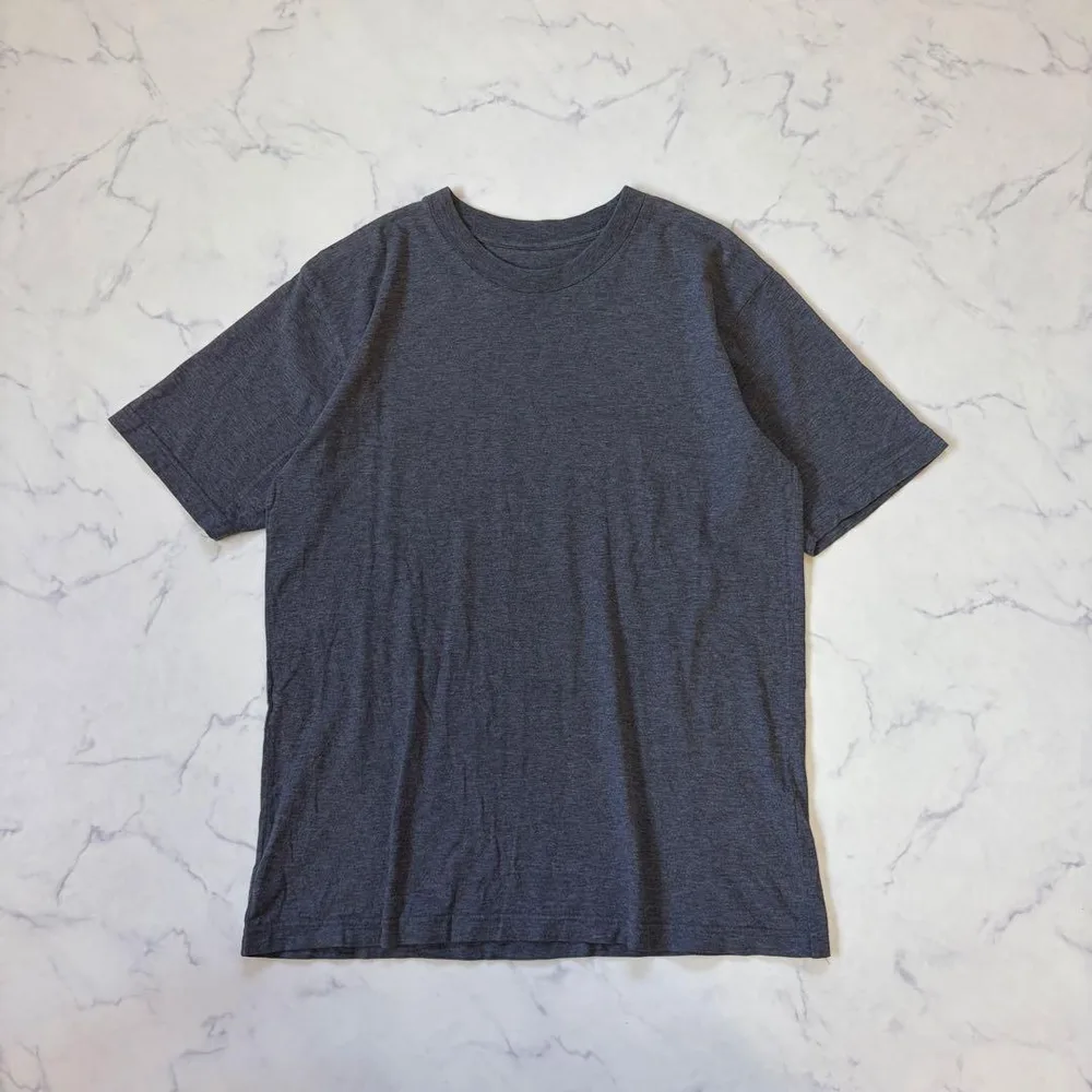 半袖Tシャツ/M/ダークグレー/無地/コットン100%/シンプル/クルーネック
