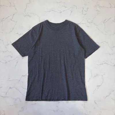 半袖Tシャツ/M/ダークグレー/無地/コットン100%/シンプル/クルーネック