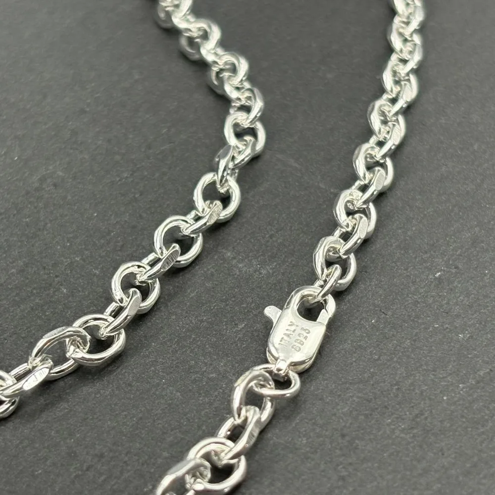 【新品】 シルバー 925 シンプル チェーン ネックレス 6mm 50