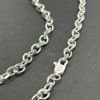 【新品】 シルバー 925 シンプル チェーン ネックレス 6mm 50
