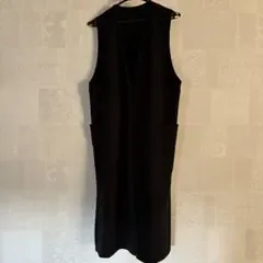 ロング丈 ベスト ジレ ブラック