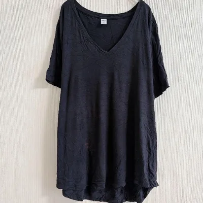 オールドネイビー 半袖 Vネック 無地 ビッグサイズ 黒 XL レーヨン