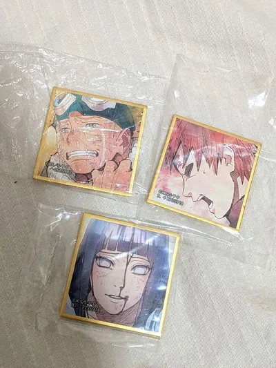 NARUTO 豆ガシャ 色紙 3種セット ナルト 我愛羅 ヒナタ