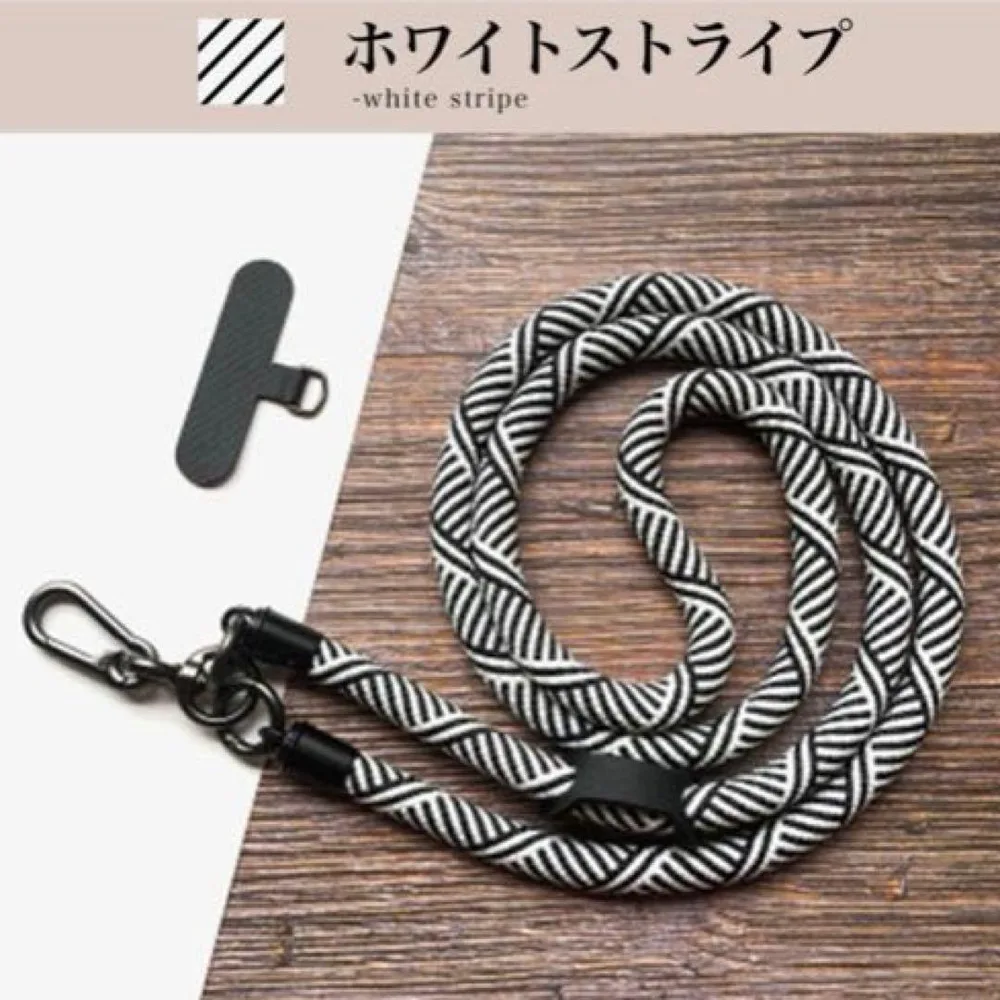 スマホストラップ 肩も首も痛くならない7mm丸紐 3WAY対応 首掛け 落下防止