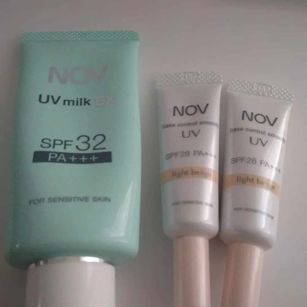 NOV UVmilkEX 日焼け止めミルク&化粧下地2つ セット