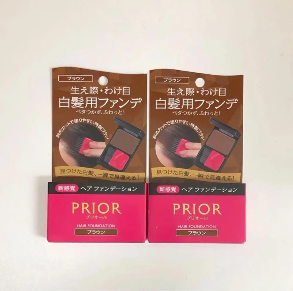 プリオール ヘア ファンデーション ブラウン 白髪用ファンデーション×2個セット