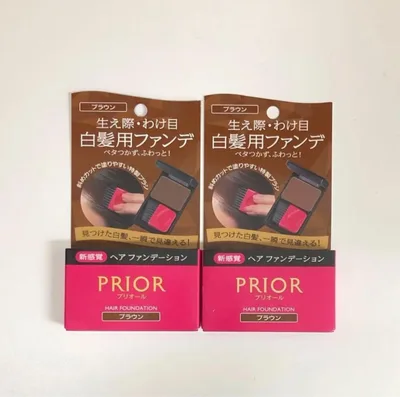 プリオール ヘア ファンデーション ブラウン 白髪用ファンデーション×2個セット