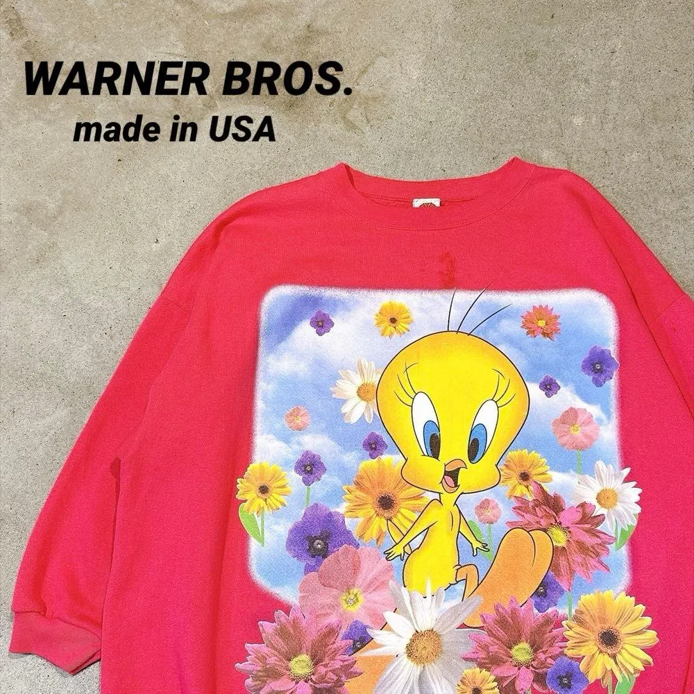 90s USA製 WARNER BROS. トゥイーティー 七分袖スウェット