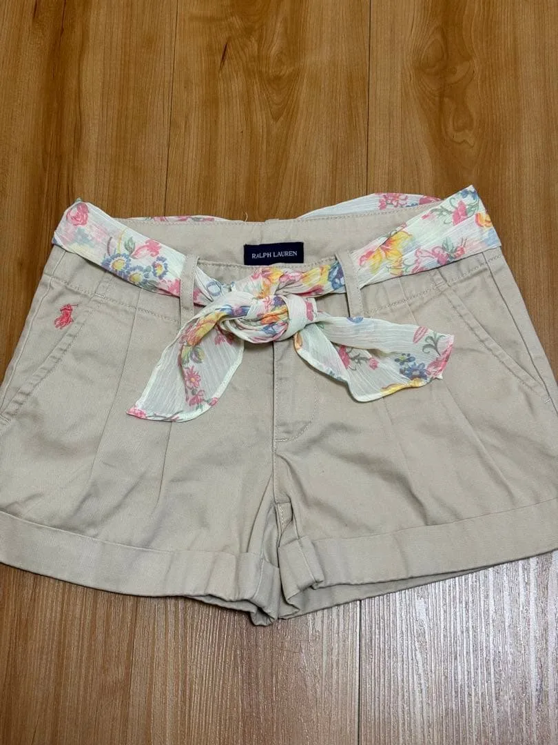 RALPH LAUREN 花柄スカーフベルト付きショートパンツ 130〜140