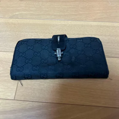 GUCCI GGキャンバス 長財布 ブラック