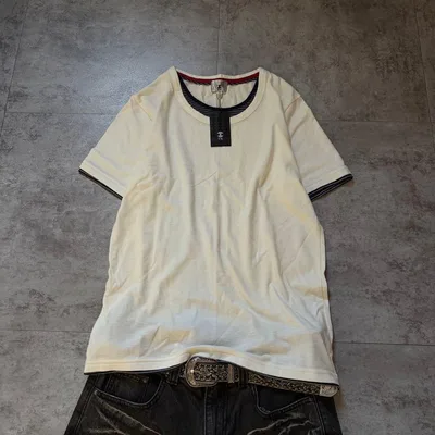archive layered s/s tee border y2k