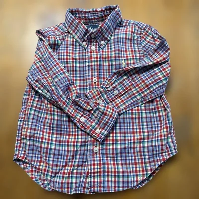 お値下げ 美品 Ralph Lauren 長袖シャツ チェック 90