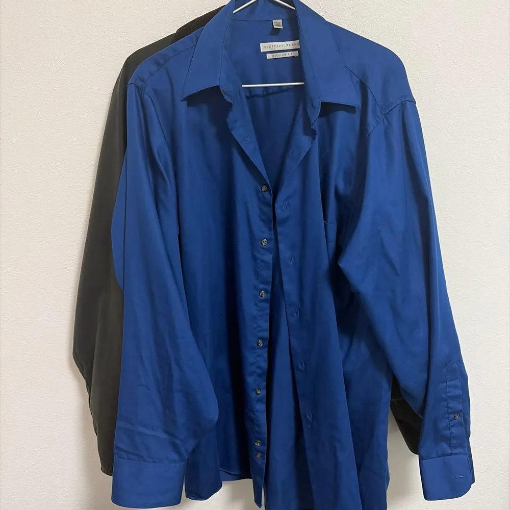 GEOFFREY BEENE 長袖シャツ ブルー