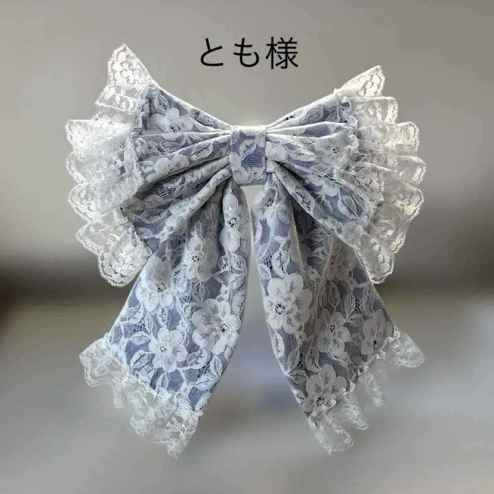 とも様♡ブルー推し色リボン♡バレッタ
