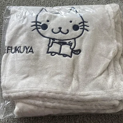 FUKUYA 猫柄 ブランケット ホワイト