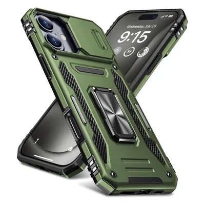 iPhone16Plus ケース リング付き カメラレンズ保護 スタンド機能